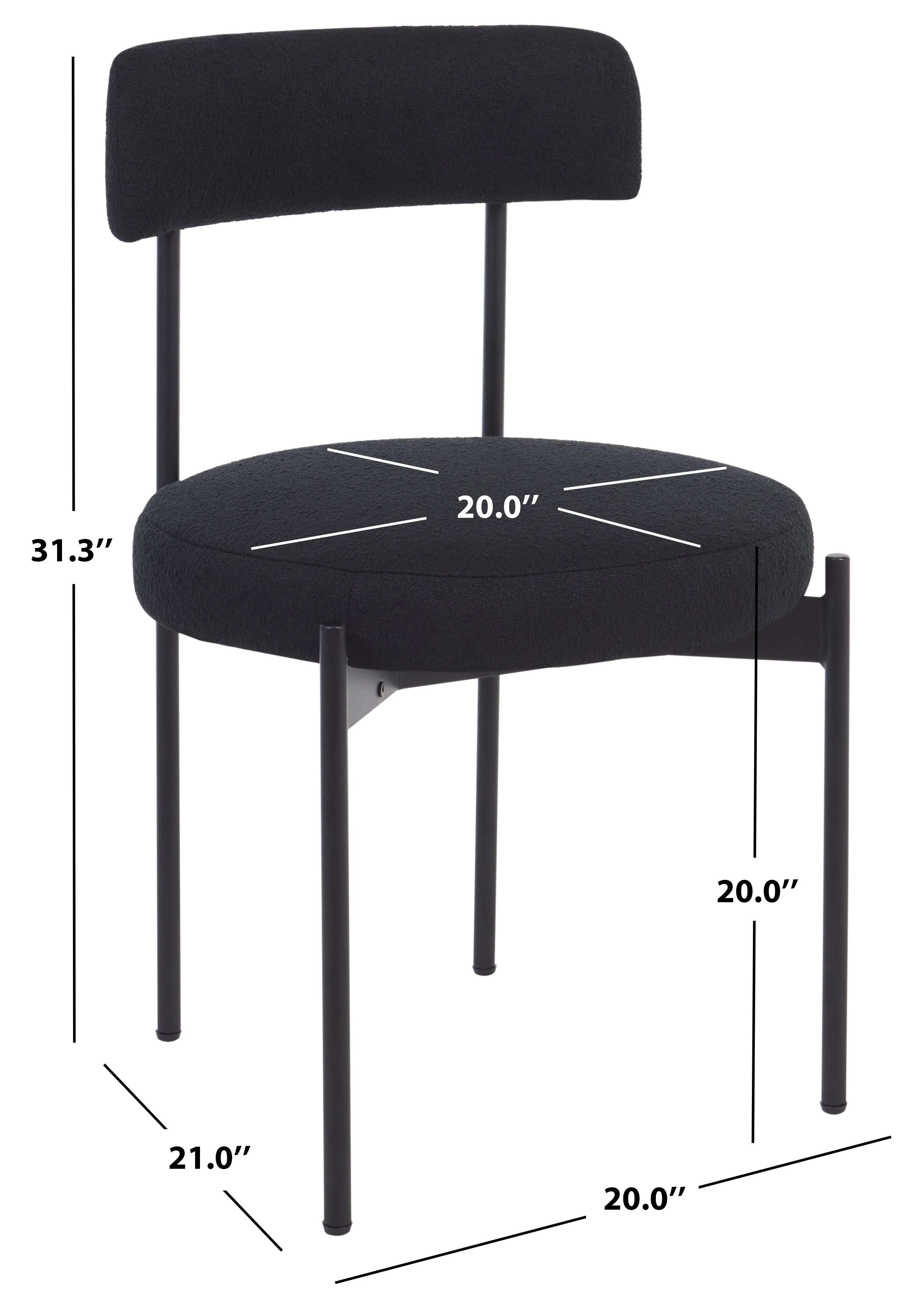 Safavieh Andrean Dining Chair (Set of 2), DCH3900