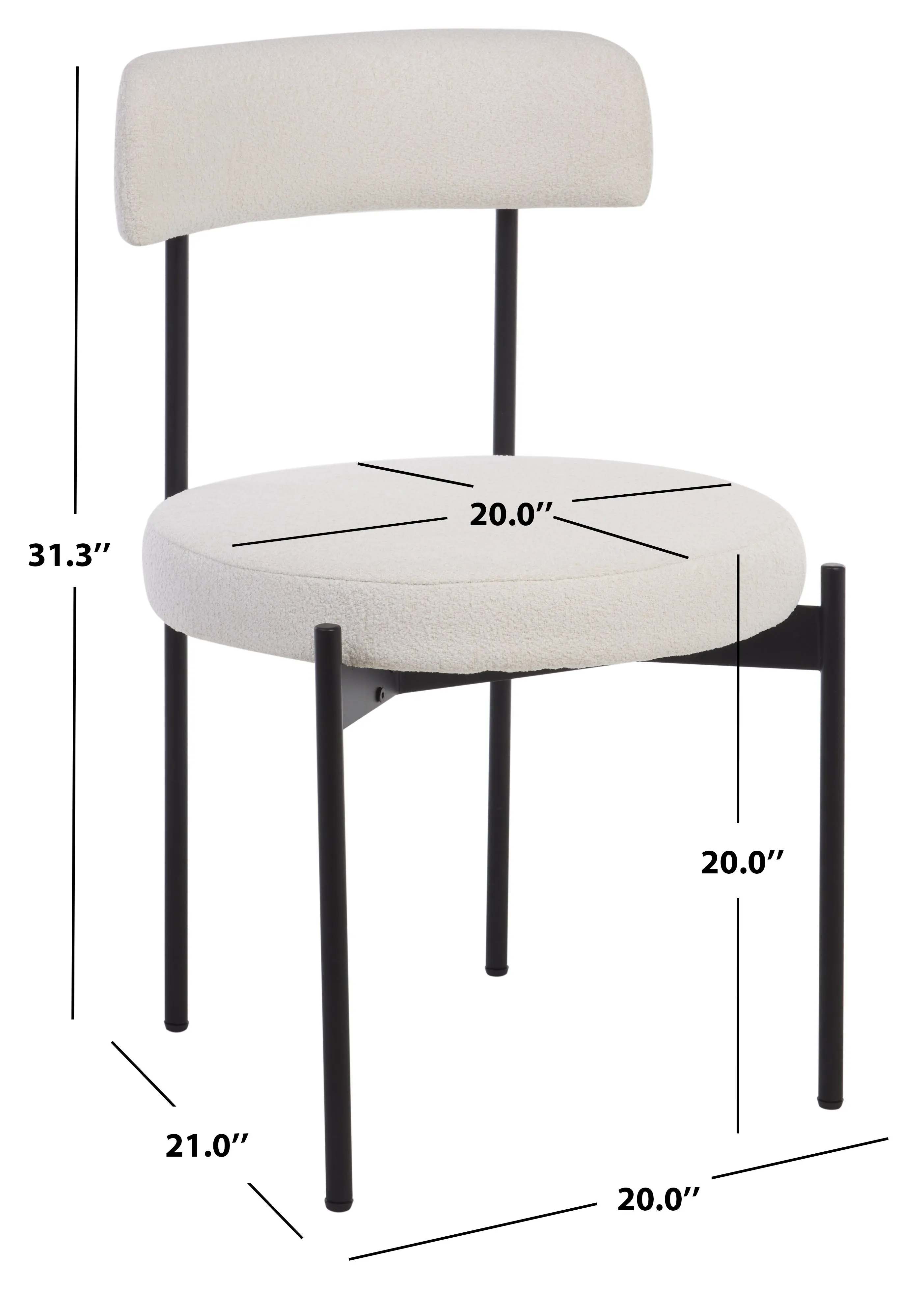 Safavieh Andrean Dining Chair (Set of 2), DCH3900