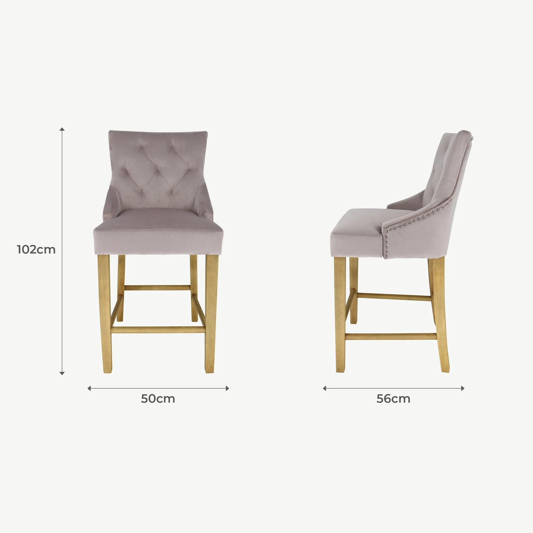 Sandy Bar Stool Pink Velvet