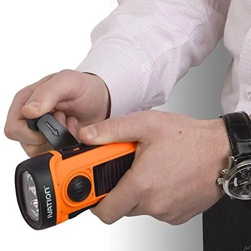 Solar & Hand Crank Rechargeable Flashlight