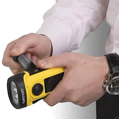 Solar & Hand Crank Rechargeable Flashlight
