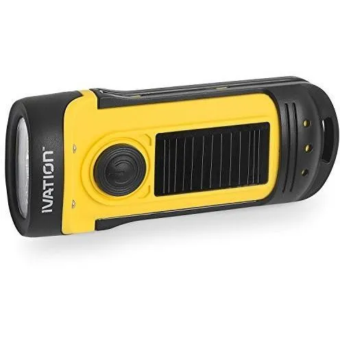 Solar & Hand Crank Rechargeable Flashlight