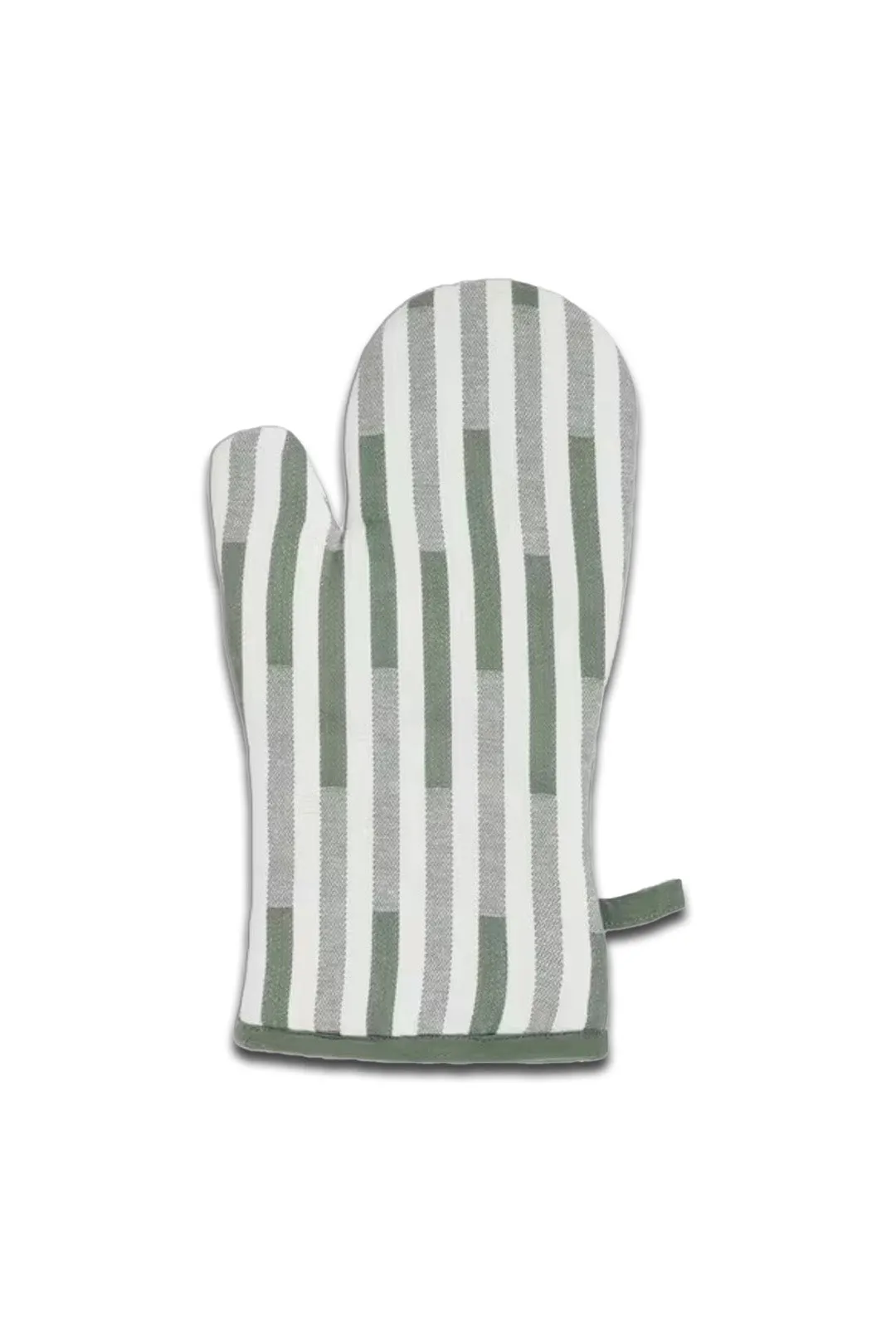 Striped Cotton Oven Mitt, Rosemary