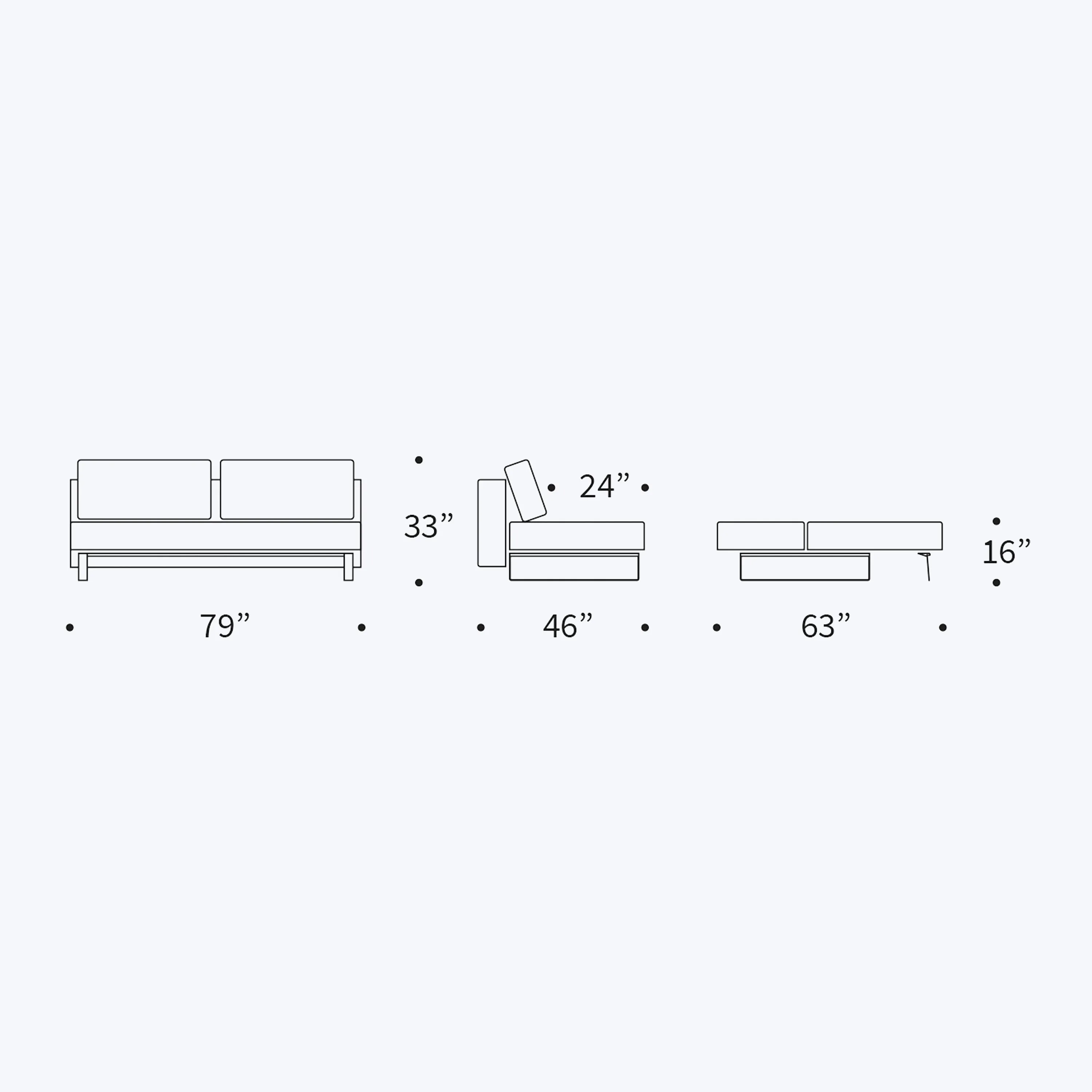 Supremax Armless Sleeper Sofa