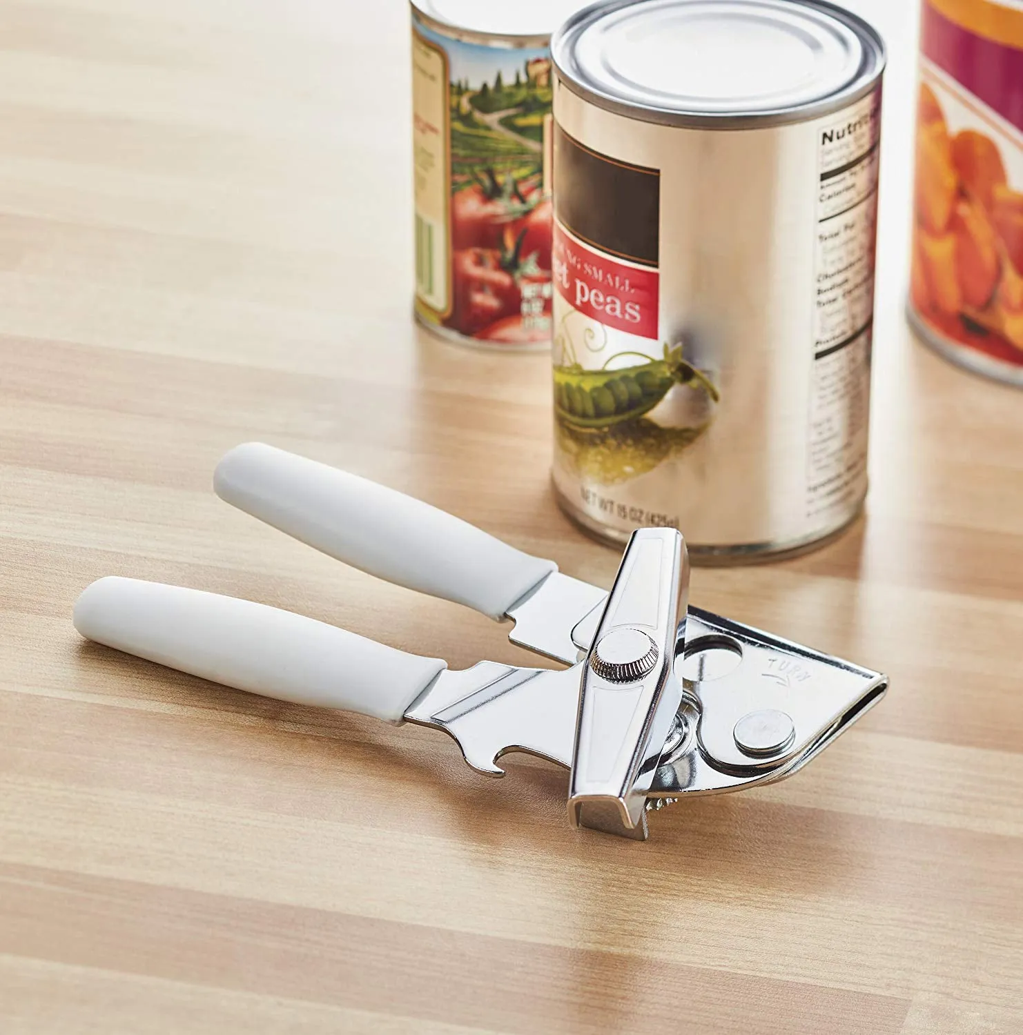 Swing-A-Way Portable Can Opener With Comfort Grip, White, 7.5x2 Inches