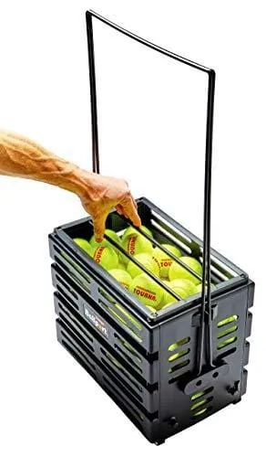 Tourna Ballport Tennis Ball Hopper Holds 80 Balls Durable and Lightweight – Black