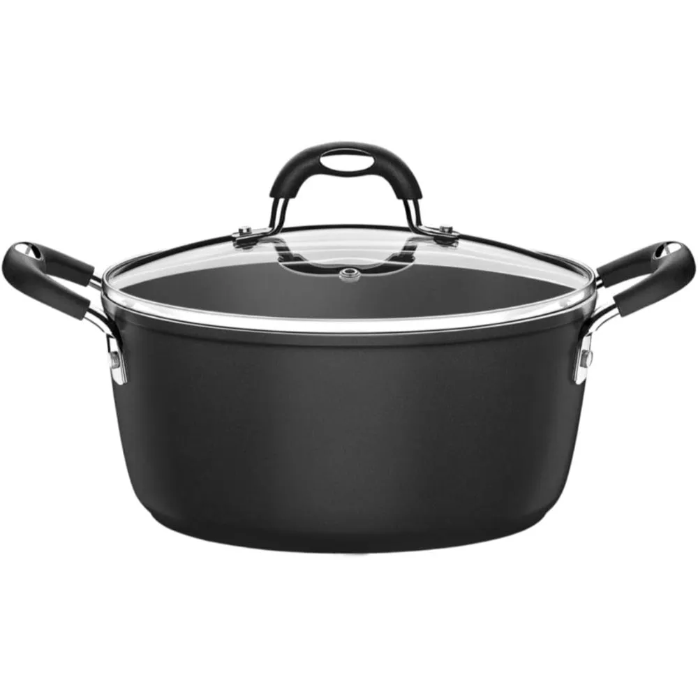 Tramontina Brazil  Monaco Induction 20cm 2.6L Black Aluminum Casserole with Interior and Exterior Starflon Premium PFOA Free Nonstick Coating