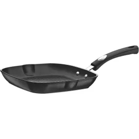 Tramontina Brazil  Monaco Induction 24cm 1.5L Black Aluminum Skillet Grill with Interior and Exterior Starflon Premium PFOA Free Nonstick Coating