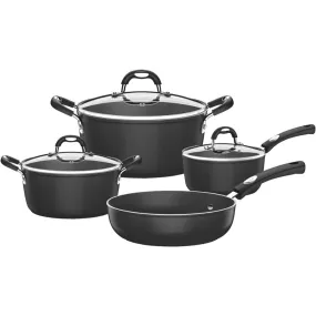 Tramontina Brazil  Monaco Induction 7 Pieces Black Aluminum Cookware Set with Interior and Exterior Starflon Premium PFOA Free Nonstick Coating