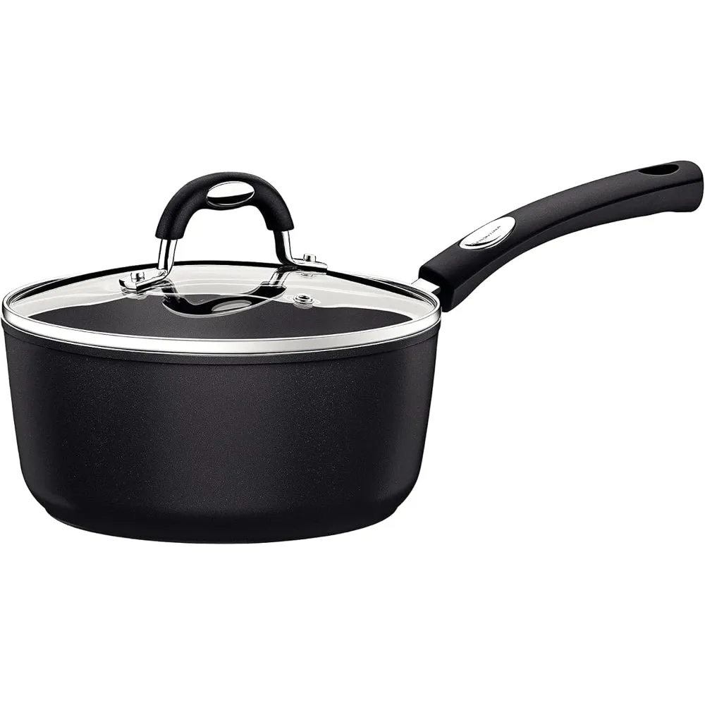 Tramontina Brazil  Monaco Induction 7 Pieces Black Aluminum Cookware Set with Interior and Exterior Starflon Premium PFOA Free Nonstick Coating