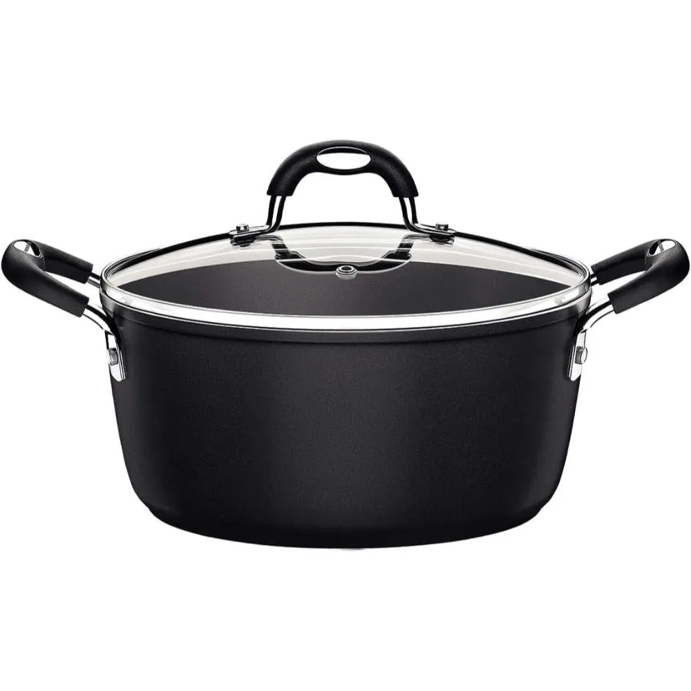 Tramontina Brazil  Monaco Induction 7 Pieces Black Aluminum Cookware Set with Interior and Exterior Starflon Premium PFOA Free Nonstick Coating