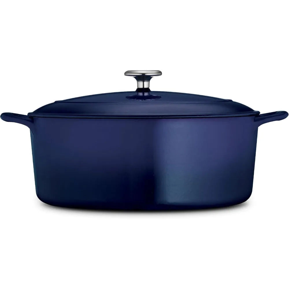 Tramontina Brazil  Series 1000 7 Qt Cobalt Enameled Cast Iron Covered Oval Dutch Oven
