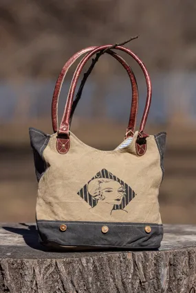 Vintage Portrait Canvas Tote Bag