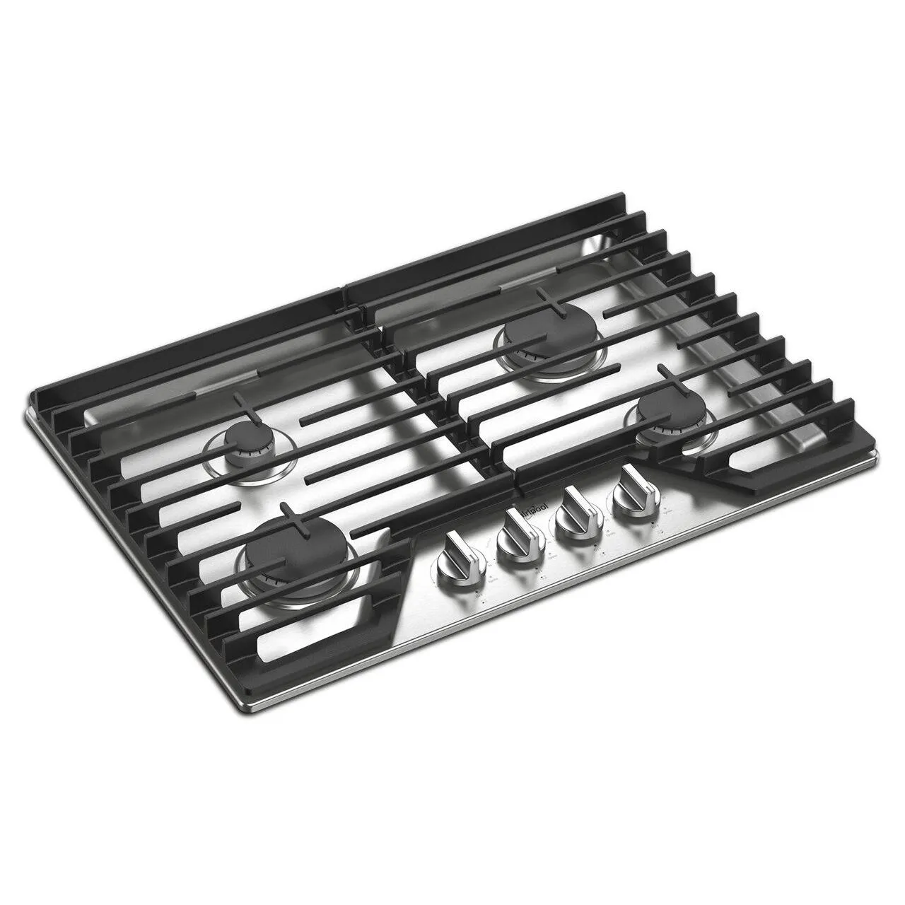 Whirlpool 30-inch Built-in Gas Cooktop with EZ-2-Lift™ Hinged Cast-Iron Grates WCGK5030PS