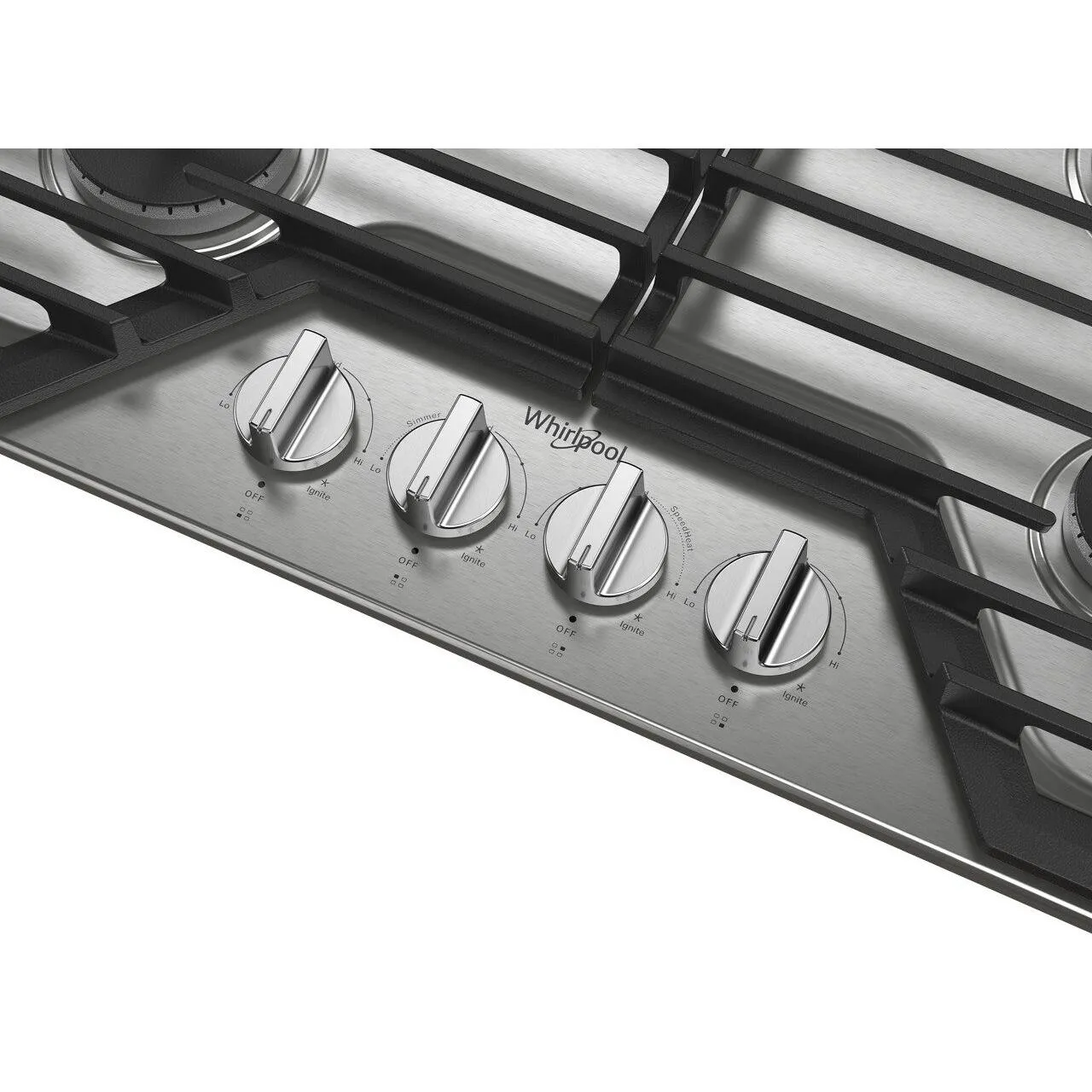 Whirlpool 30-inch Built-in Gas Cooktop with EZ-2-Lift™ Hinged Cast-Iron Grates WCGK5030PS