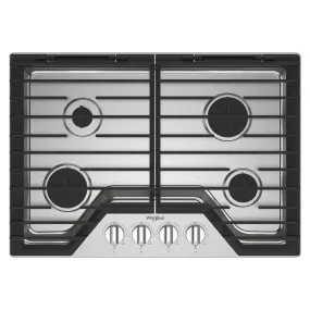 Whirlpool 30-inch Built-in Gas Cooktop with EZ-2-Lift™ Hinged Cast-Iron Grates WCGK5030PS