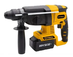 Worksite Brushless Cordless Rotary Hammer Drill, 20V Max, 4.0AH Battery and FAST Charger, Chuck Size 1/2", - CRH326