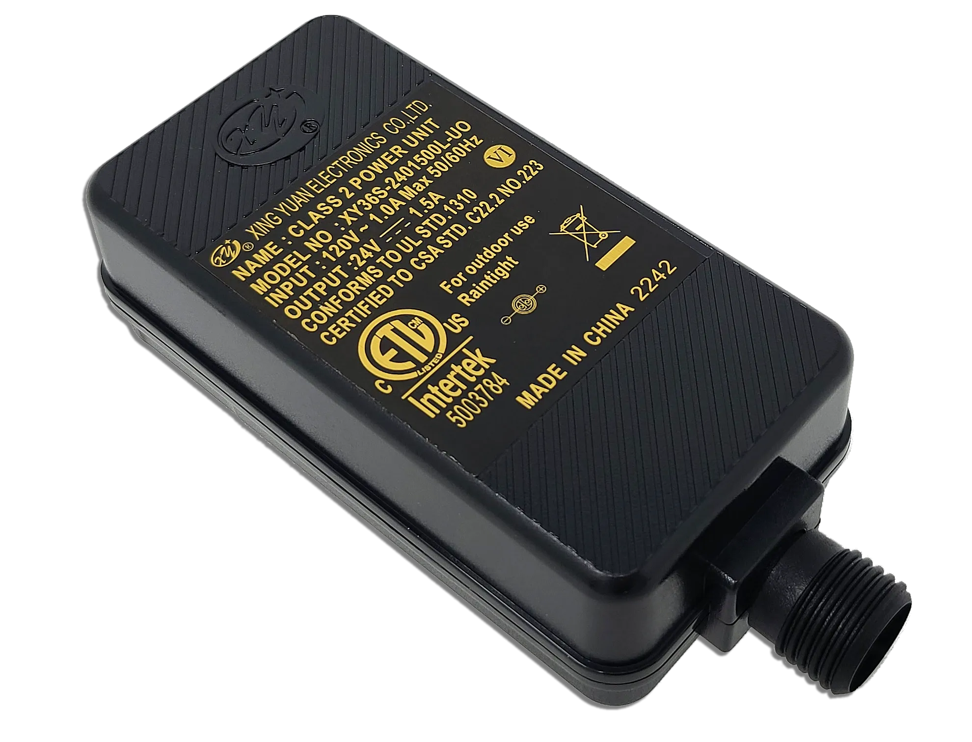 Xing Yuan 24V 1.5A Power Adapter Connection TIP B | INTERTEK 5003784 XY36S-2401500L-UO